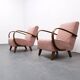 1930 Jindrich Halabala Bentwood Armchair in Pink Boucle