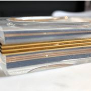 Lucite and brass catchall attributed to Claude Malle/Maison Roméo.