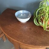 Old wooden half moon table