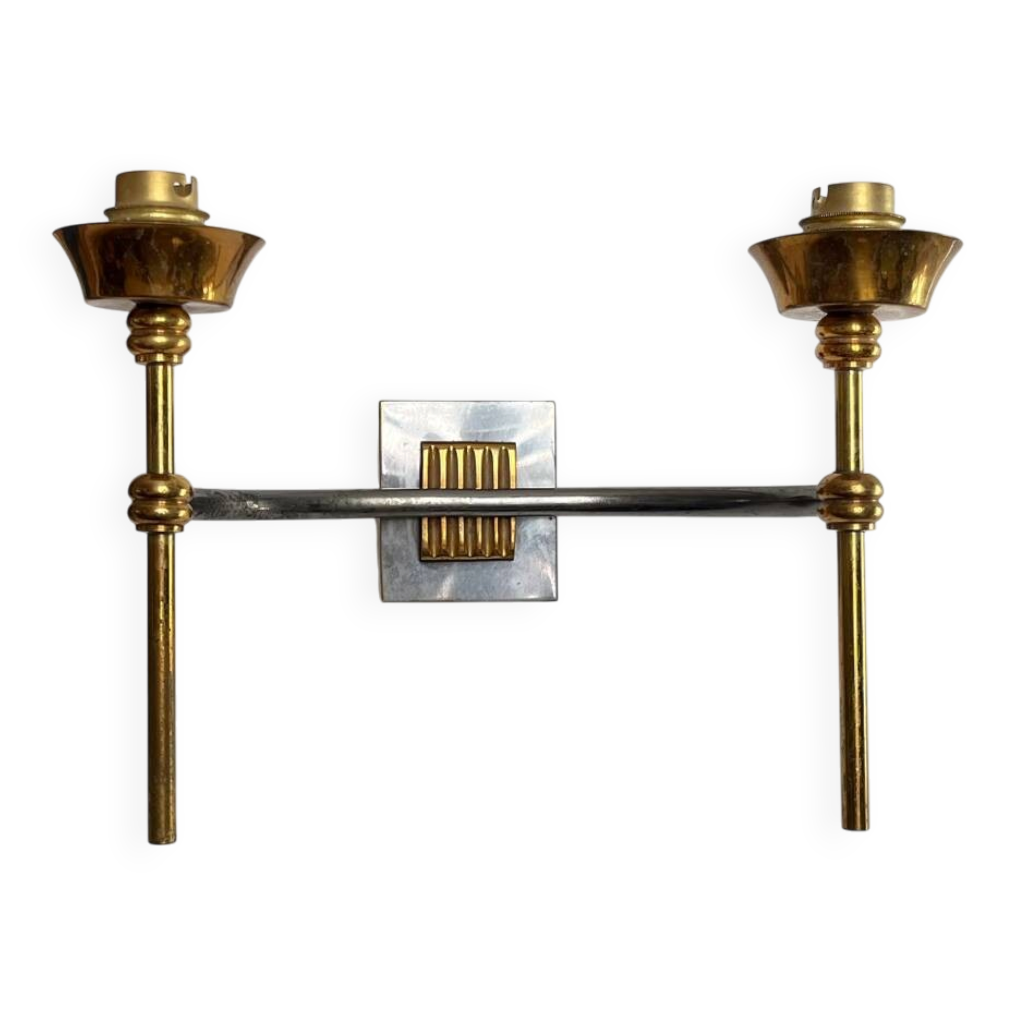 Double metal wall light in Jansen house style