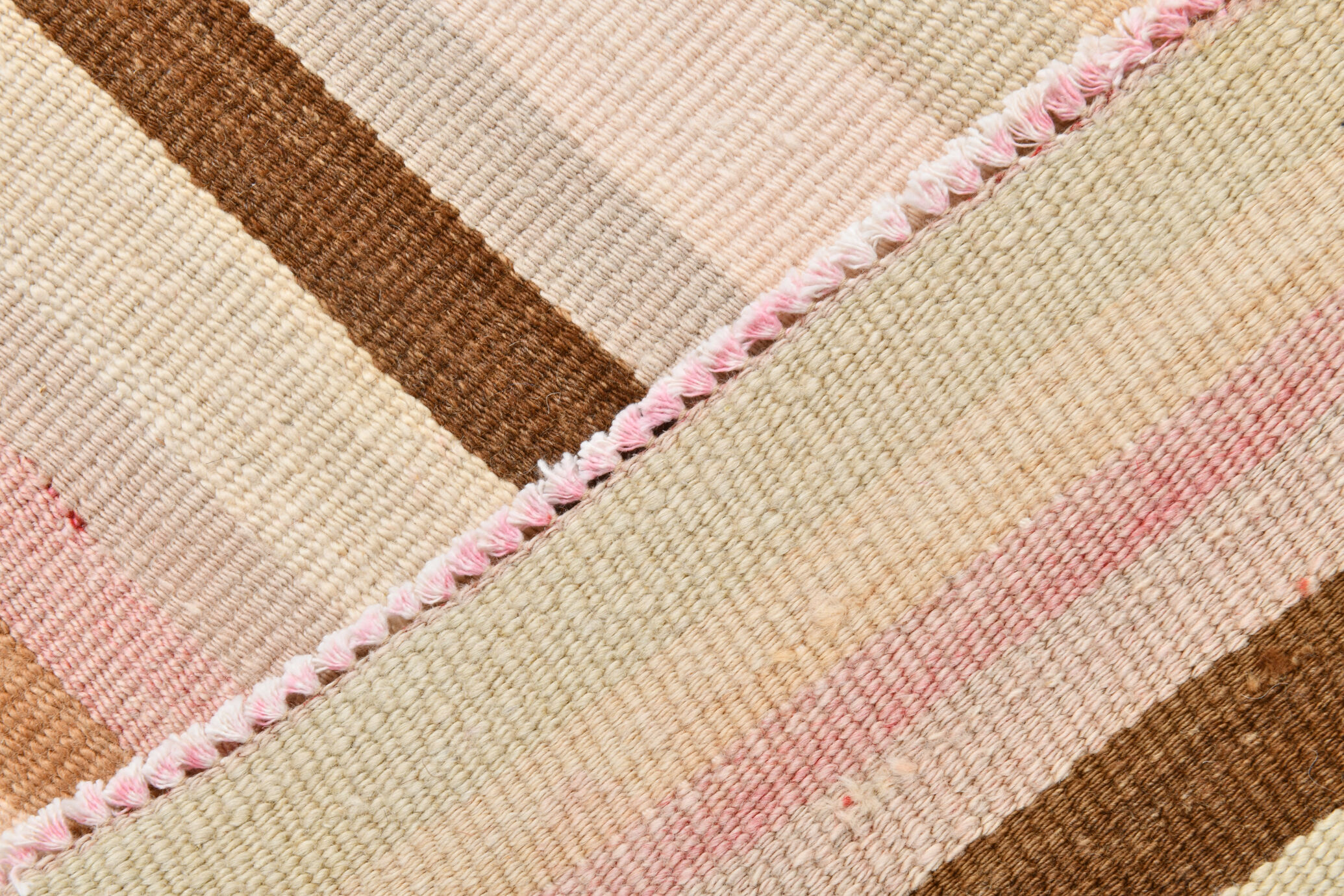 Striped wool kilim rug, 216x292 cm