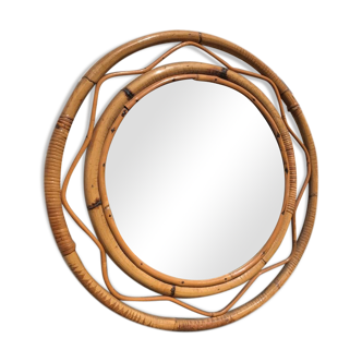 Rattan mirror 60cm