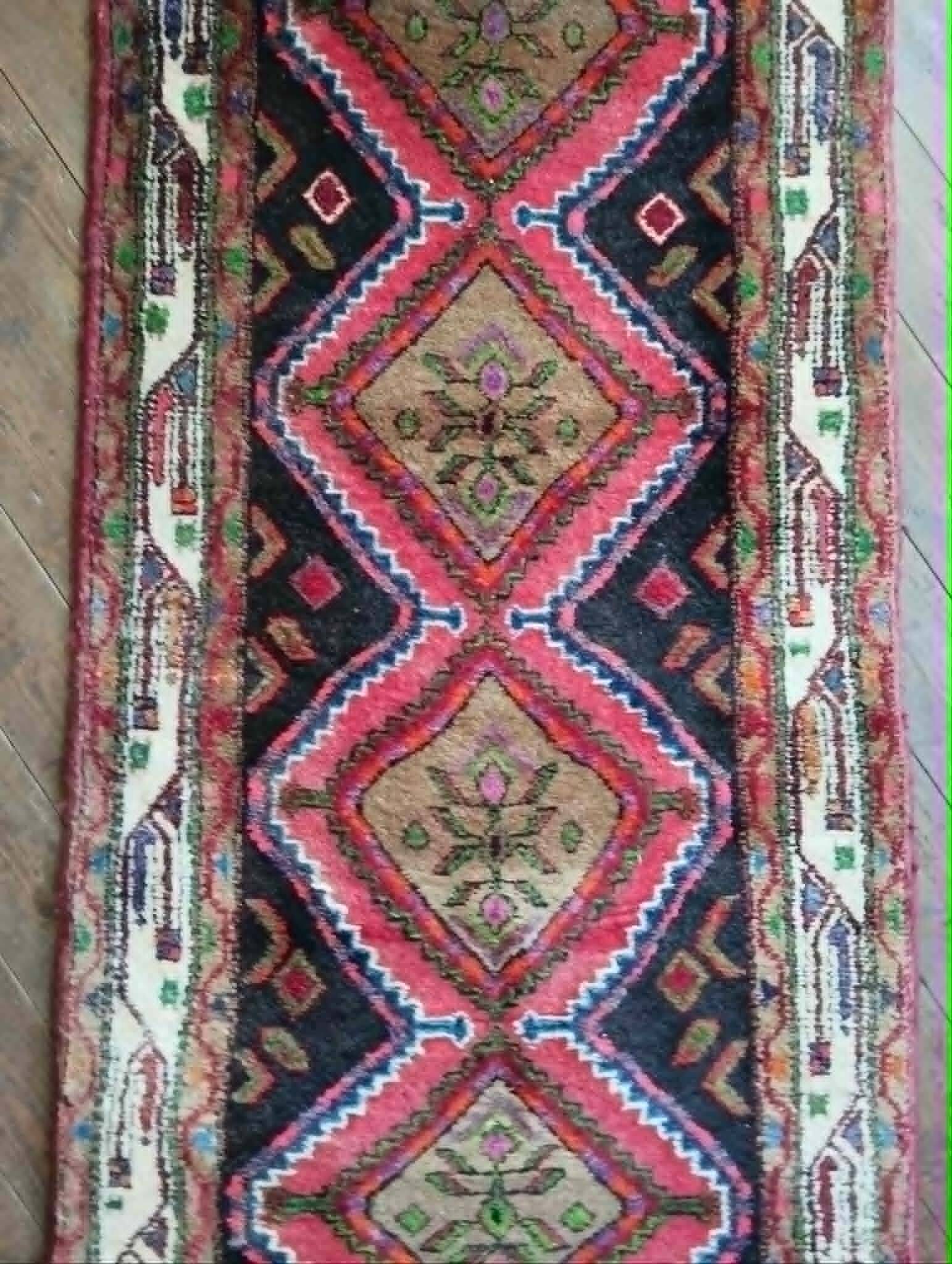 Tapis de couloir Persan Hamadan fait main 324x75cm