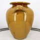 Large vintage yellow glazed terracotta jar vase