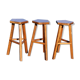 Suite de 3 tabourets scandinave en bois