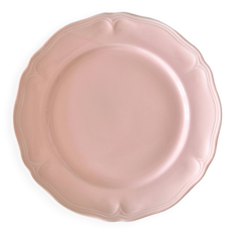 Vintage round dish in pale pink earthenware