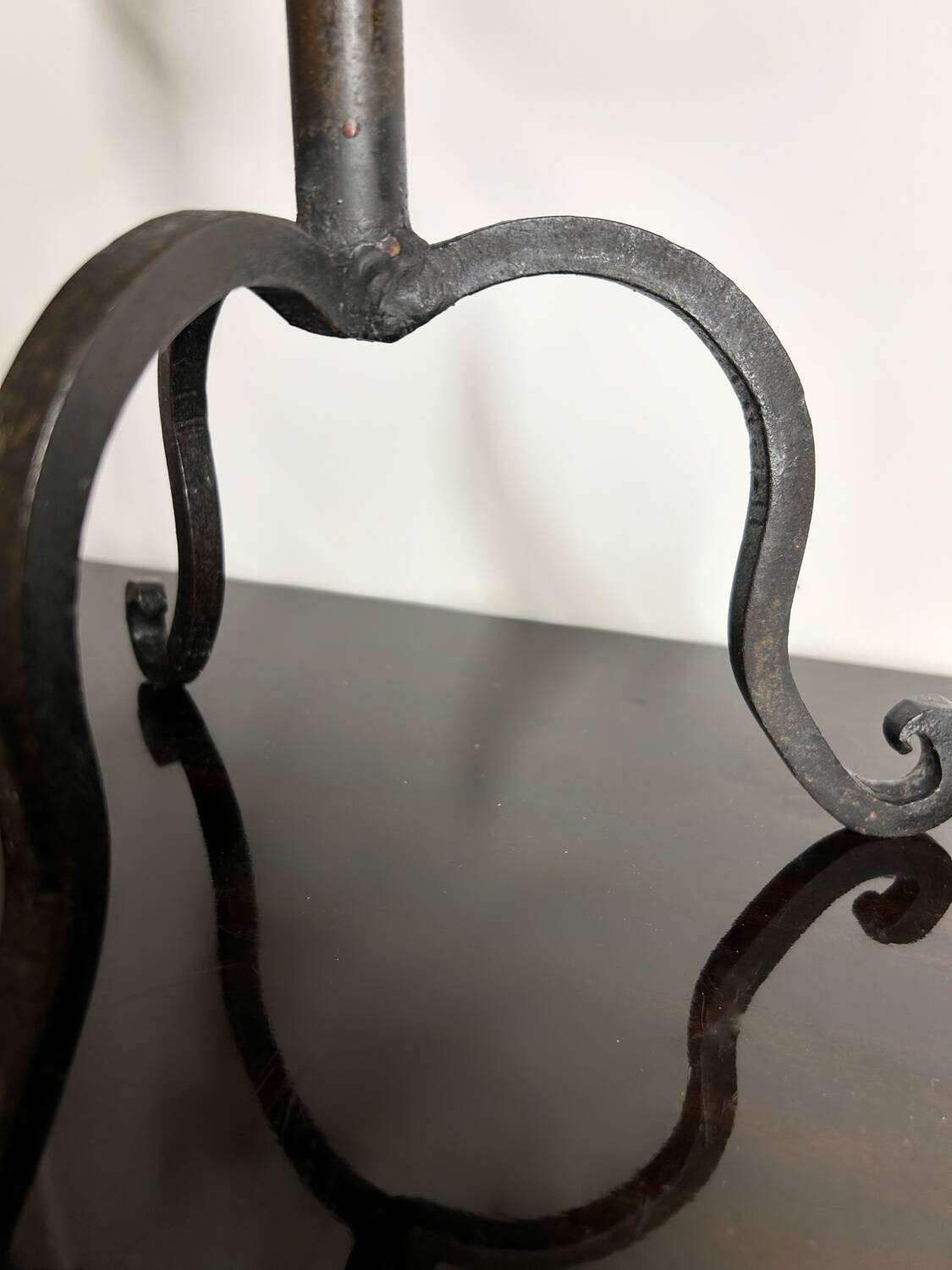 Brutalist wrought iron candlestick from the 60s