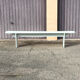 Wooden bench painted white, French craftsmanship.