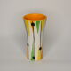 Vase Saint-Clément painted by hand - geometric decoration 1950