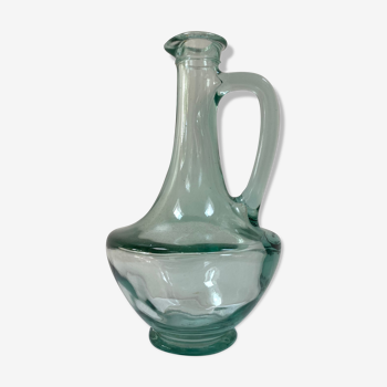 Green glass carafe pitcher 1L