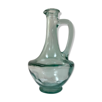 Green glass carafe pitcher 1L