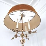 Lampadaire bouillotte en laiton tête de lion et griffes