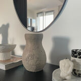 Textured beige vase