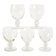 Set of 5 small wine glasses with intricately carved stems, in engraved crystal, Art No.