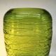 1970s green vase in hand worked Murano glass - made in Italy. 31 cm high.