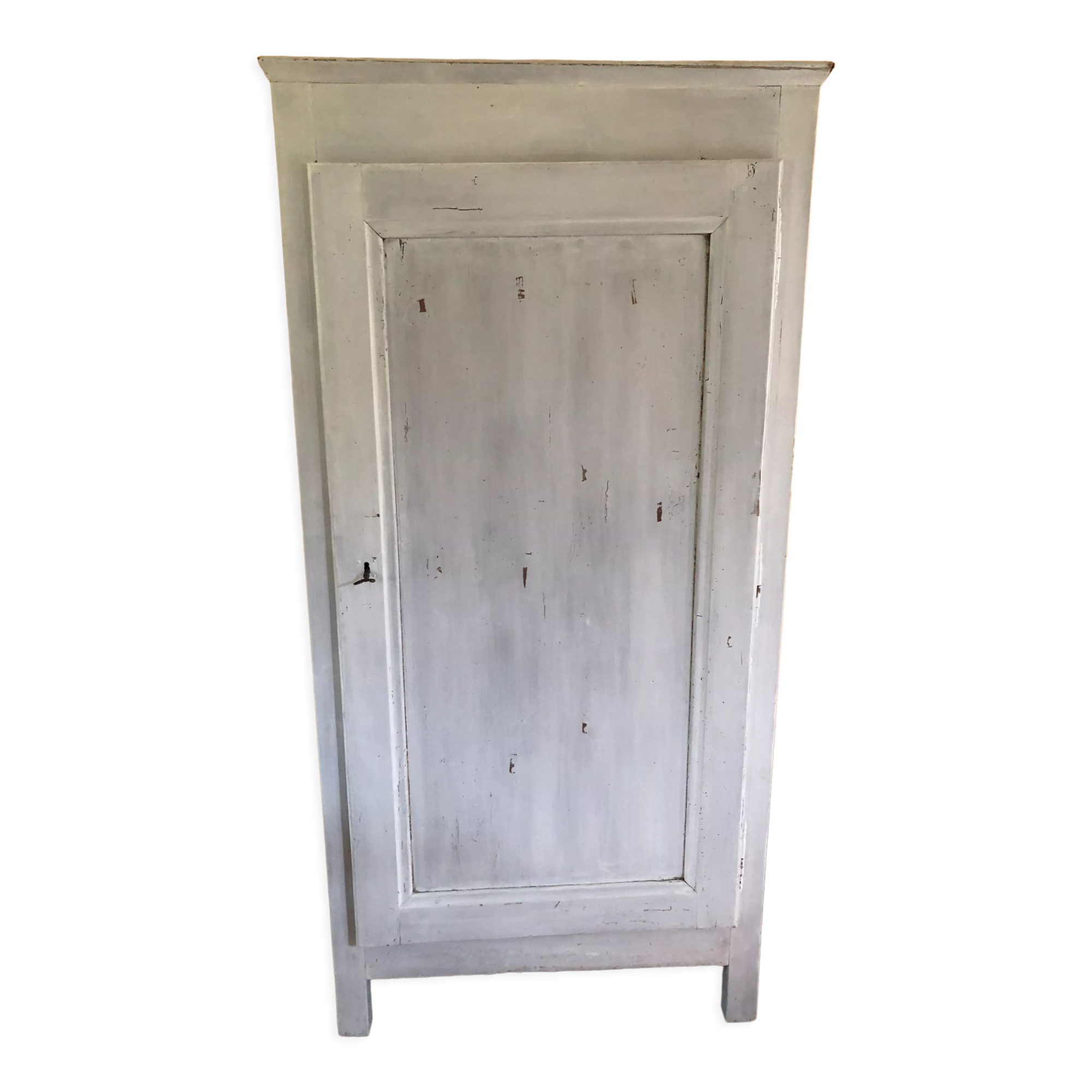 Wardrobe a door in white wood painted gray