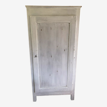 Wardrobe a door in white wood painted gray