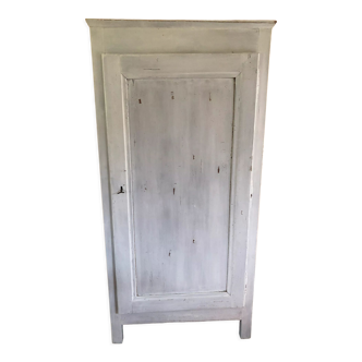 Wardrobe a door in white wood painted gray