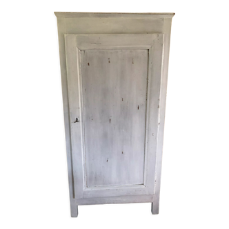 Armoire une porte en bois blanc peint gris