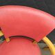 Pair of red vintage bridge armchairs