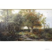 Ludwig Sellmayr - Stag with doe and fawn in the forest around 1880
