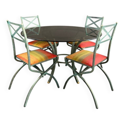 Ensemble De Table Et Chaises Collection “villa D’este” Par Pierre Vandel