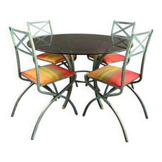 Ensemble De Table Et Chaises Collection “villa D’este” Par Pierre Vandel