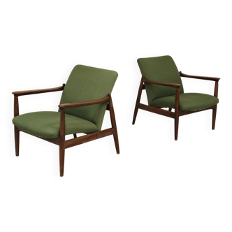Paire de fauteuils vert GMF 64 par Edmund Homa, Pologne 1960