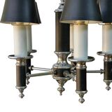 40s pendant chandelier with metal lampshades