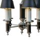 40s pendant chandelier with metal lampshades