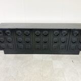 Black brutalist credenza, 1970s