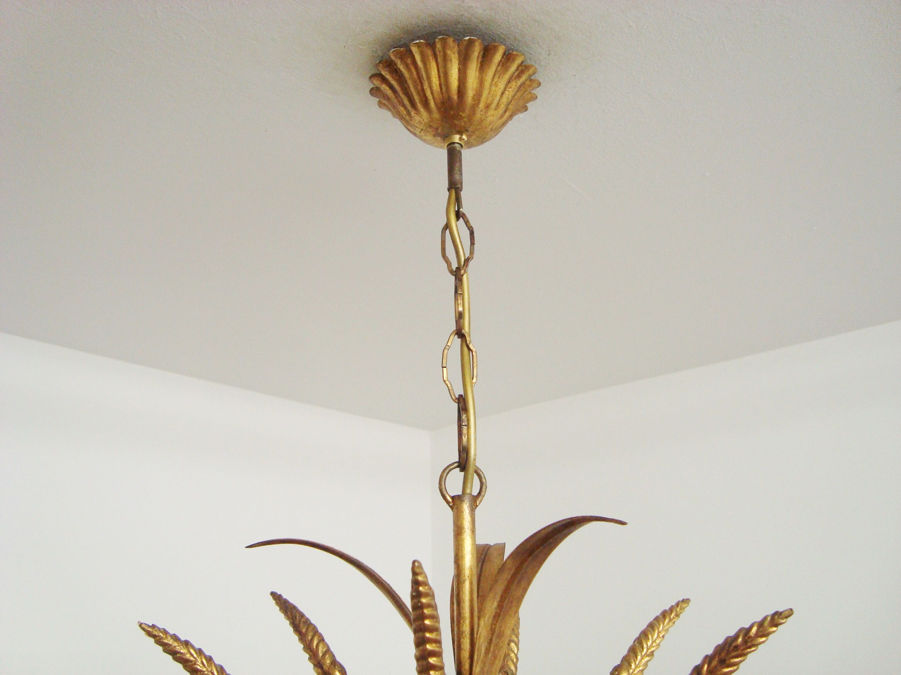 Lustre épis de blé vintage en métal dorado