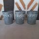 3 small zinc pots