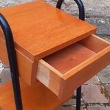 Bedside table, vintage 1950s oak side table