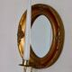Pair of Mid Century Swedish Gilded Wooden Sconces with Mirror