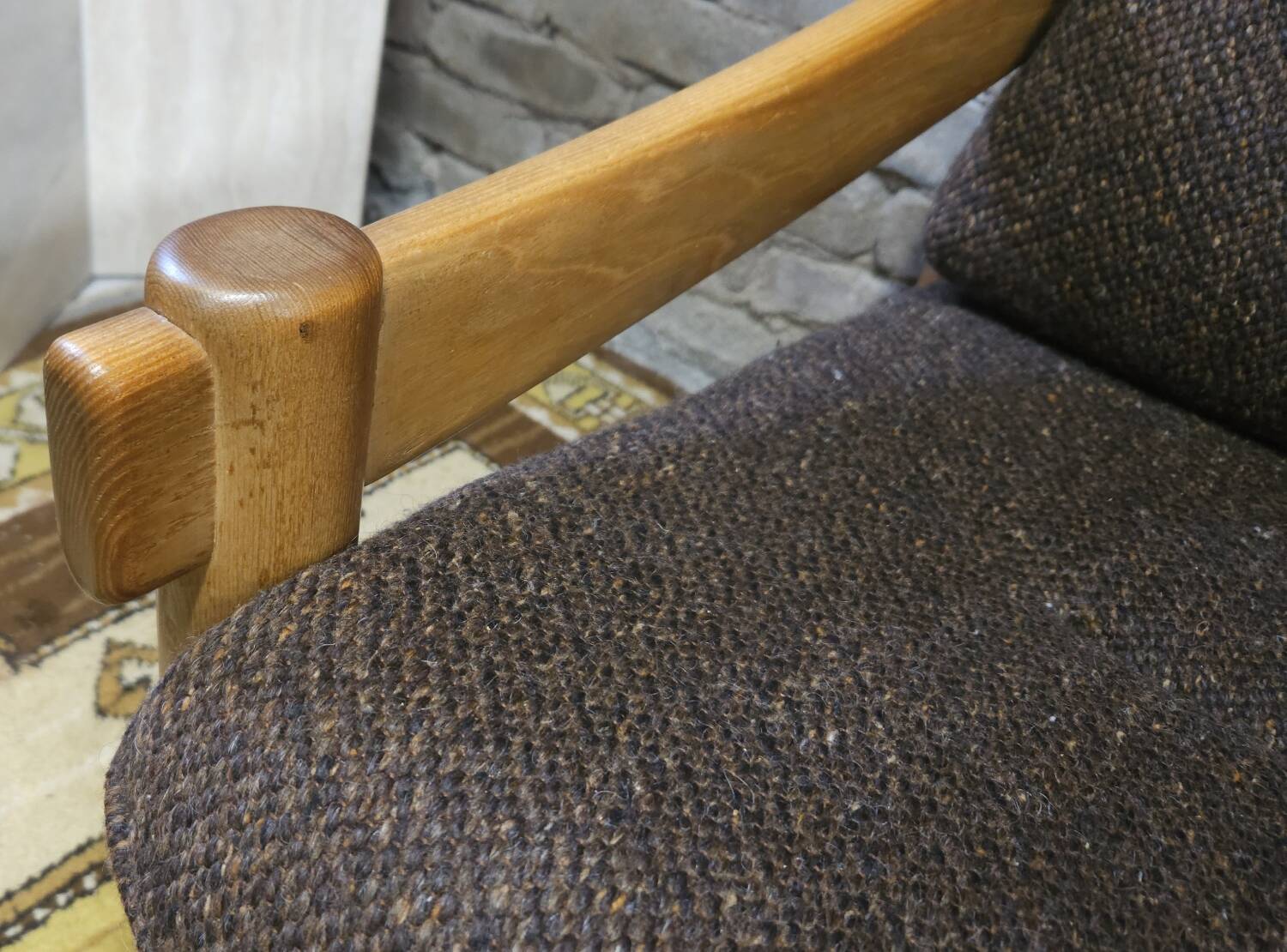 3-seater sofa in terry wool from the 1970s
