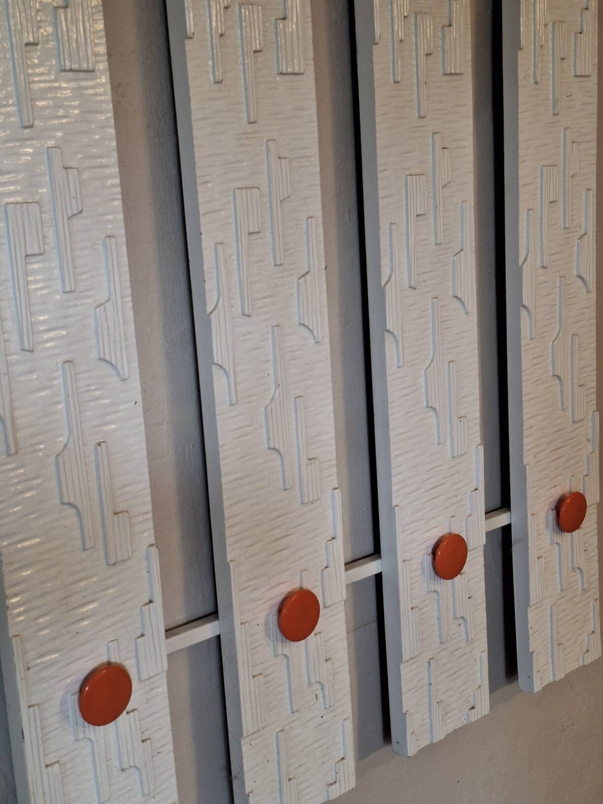 Schönbuch mid century wall mount coat and hat rack, 1970s