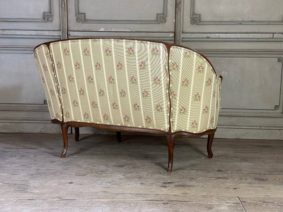 Louis XV style carved wooden basket bench, circa 1880