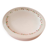 6 Assiettes plates Longwy. Modéle Betty.