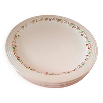 6 Assiettes plates Longwy. Modéle Betty.