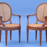 Pair of Louis XVI-style canne chairs