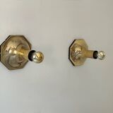 Pair of vintage Motoko Ishii wall lights for Staff Leuchten, brass, 1970