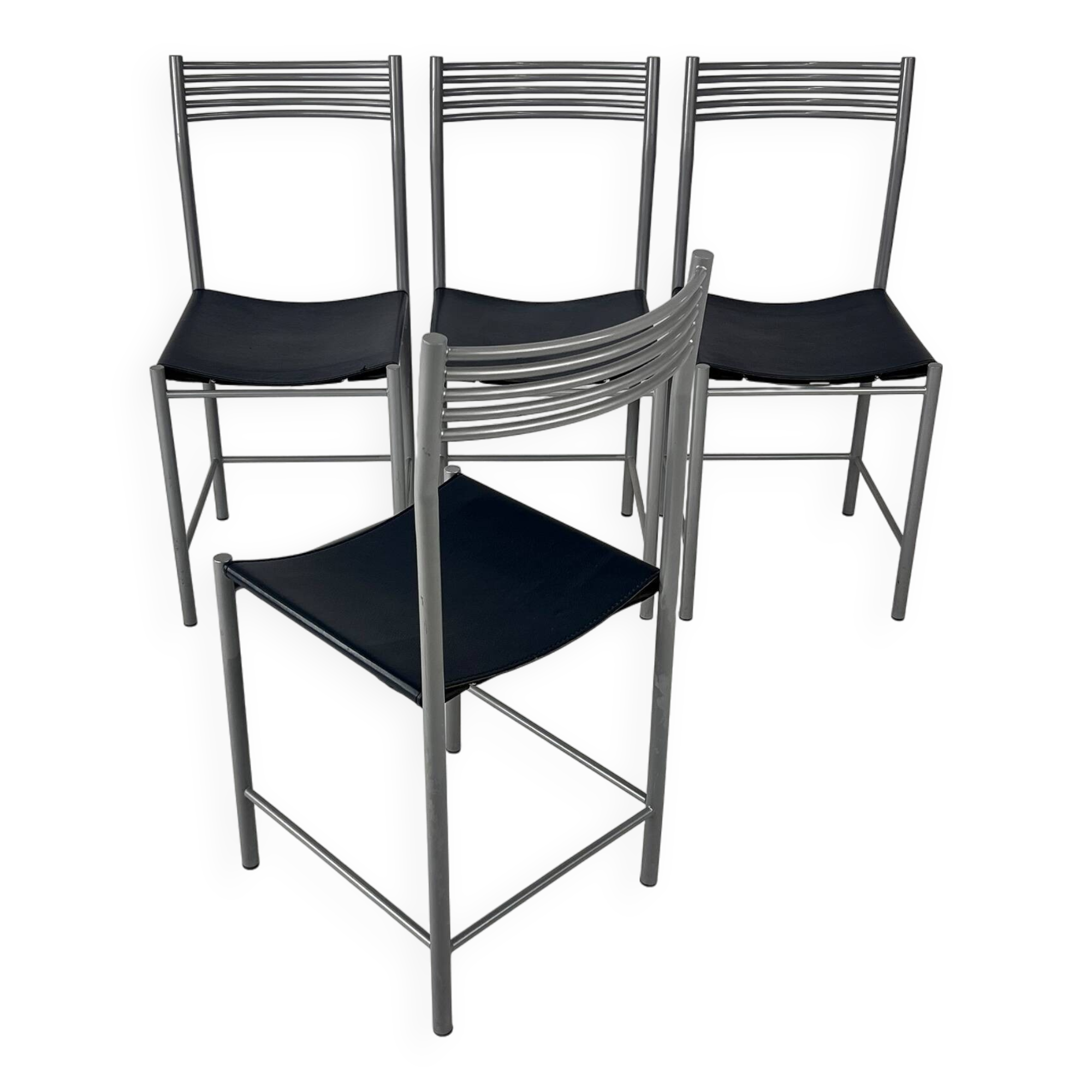 Set of 4 Postmodern Italian Dining Chairs, 1980s