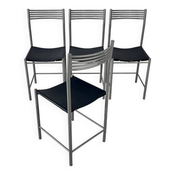 Set of 4 Postmodern Italian Dining Chairs, 1980s
