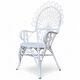 Fauteuil en rotin blanc Emmanuelle Peacock 1970