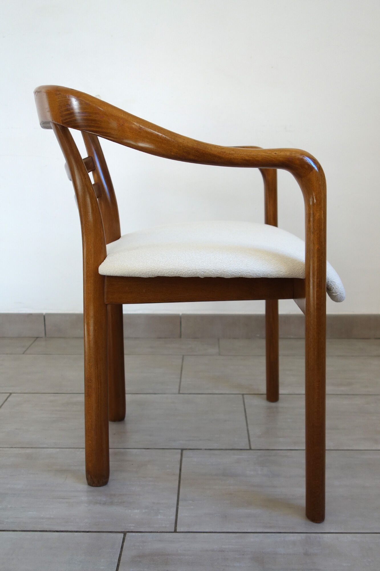 Vintage wooden armchair and thin buckle