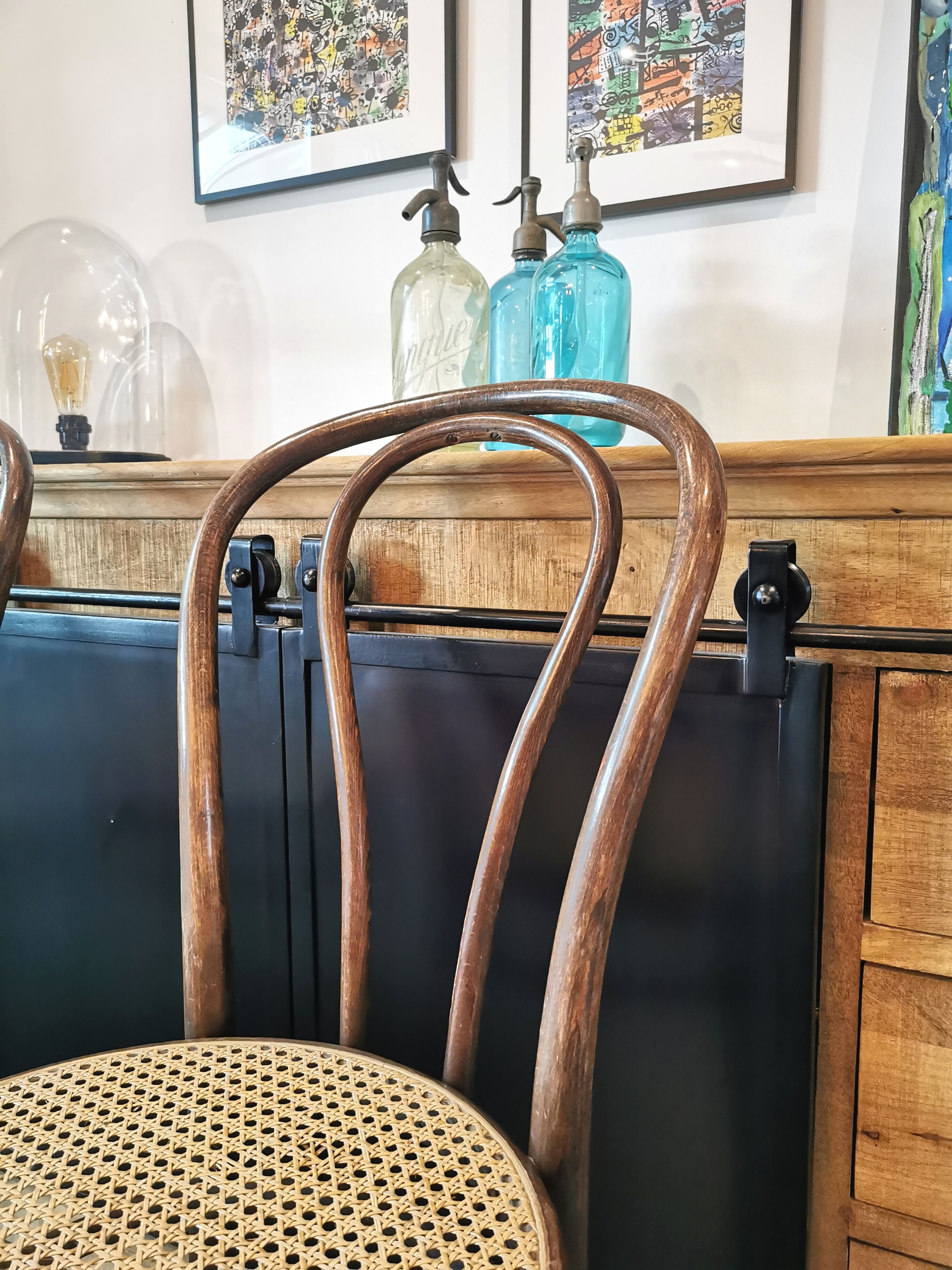 Series of 4 ZPM Radomsko bistro chairs for Thonet