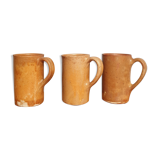 Set of three large sandstone mugs