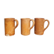 Set of three large sandstone mugs