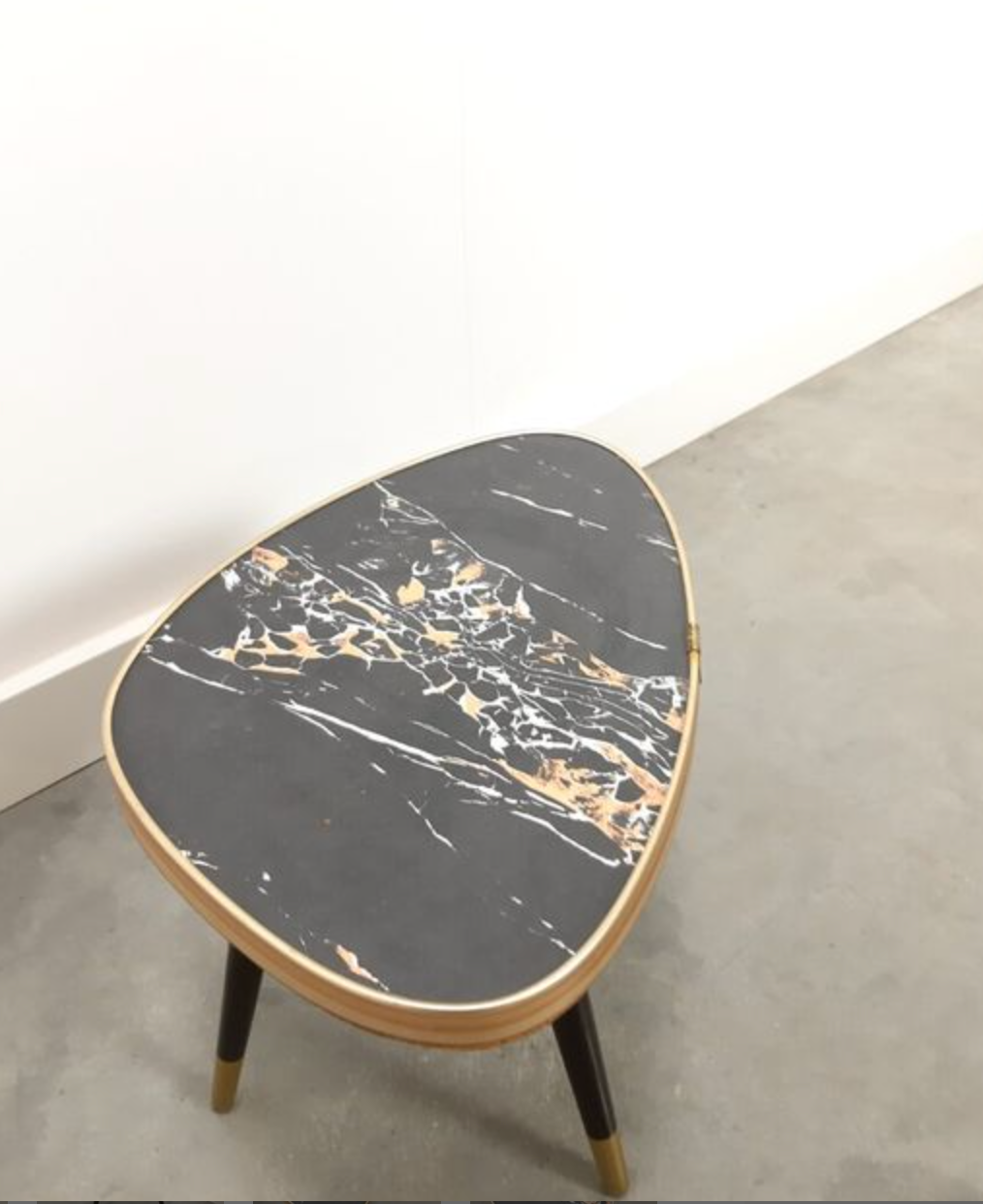 Vintage table with brass and marble formica top